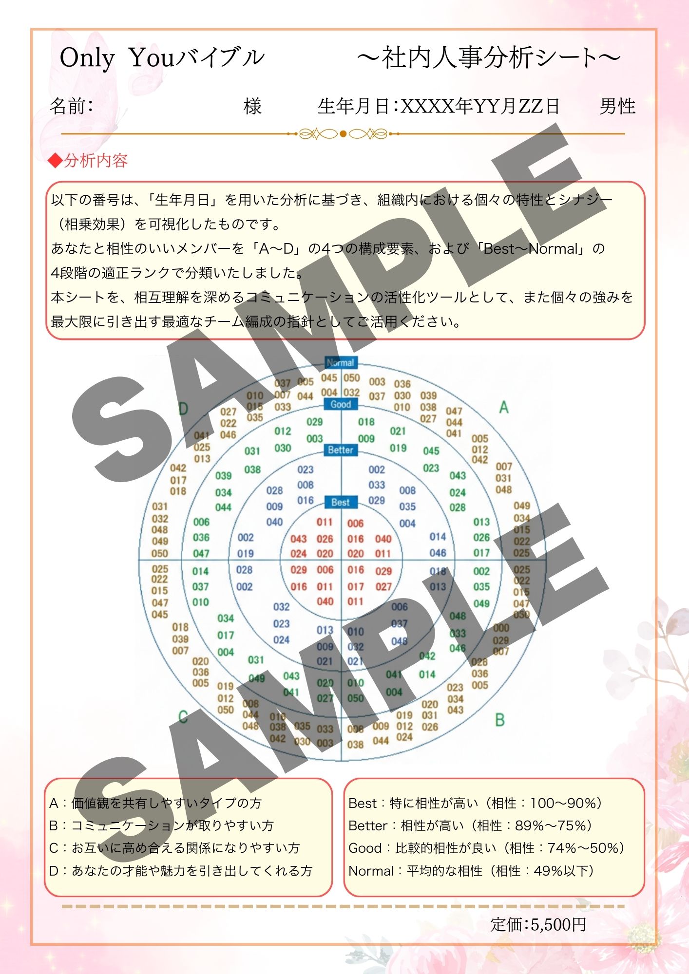 社内人事分析シート サンプル